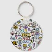 エイプリルフールカラフル：ドードルセット。 キーホルダー (裏面)