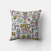 エイプリルフールカラフル：ドードルセット。 クッション (裏面)