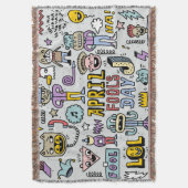 エイプリルフールカラフル：ドードルセット。 スローブランケット (正面縦)