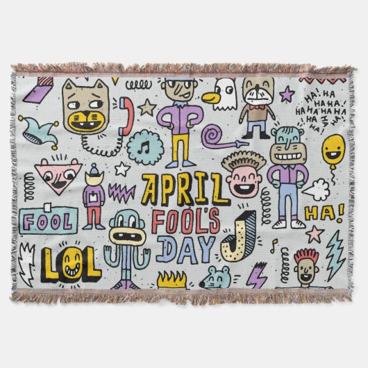 エイプリルフールカラフル：ドードルセット。 スローブランケット (正面)
