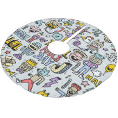 エイプリルフールカラフル:ドードルセット。 ブラッシュドポリエステルツリースカート (アングル)