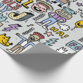 エイプリルフールズデおもしろいーカラフルセット1。ビンタ ラッピングペーパー (角)