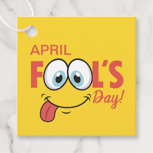 エイプリルフールズデイハッピーおもしろい顔 |休日 フェイバータグ (正面)