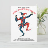 エイプリルフールズデイパーティージェスター招待状テンプレート 招待状 (スタンド正面)