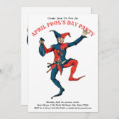 エイプリルフールズデイパーティージェスター招待状テンプレート 招待状 (正面/裏面)