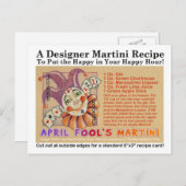 エイプリルフールズデイマルティーニレシピカードポストカード ポストカード (正面/裏面)