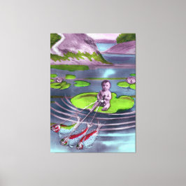 エイプリルフールヴィンテージフランスのはがき キャンバスプリント