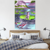 エイプリルフールヴィンテージフランスのはがき キャンバスプリント (インサイチュ (寝室))