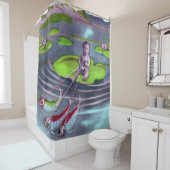 エイプリルフールヴィンテージフランスのはがき シャワーカーテン (インサイチュ)