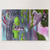 エイプリルフールヴィンテージフランスのはがき ジグソーパズル (横)