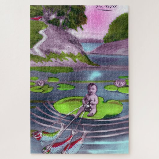 エイプリルフールヴィンテージフランスのはがき ジグソーパズル (縦)