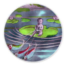 エイプリルフールヴィンテージフランスのはがき セラミックノブ