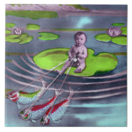 エイプリルフールヴィンテージフランスのはがき タイル