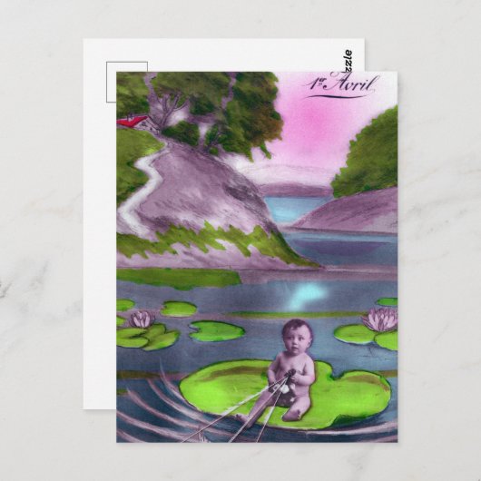 エイプリルフールヴィンテージフランスのはがき ポストカード (正面/裏面)