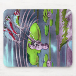 エイプリルフールヴィンテージフランスのはがき マウスパッド