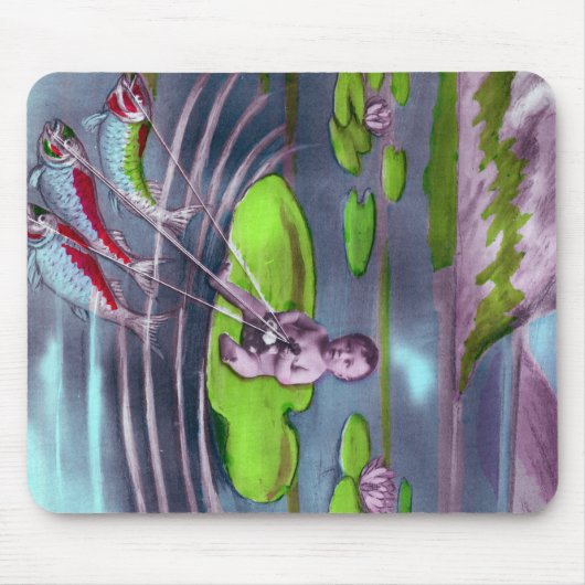 エイプリルフールヴィンテージフランスのはがき マウスパッド (正面)