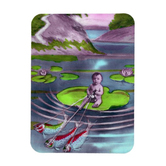 エイプリルフールヴィンテージフランスのはがき マグネット (縦)