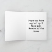 エイプリルフール日イエロープラスチック標識文字カラフル カード (内部)