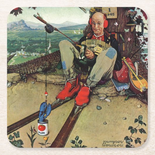 エイプリルフール1945年 スクエアペーパーコースター (正面)