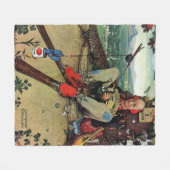 エイプリルフール1945年 フリースブランケット (正面(横))