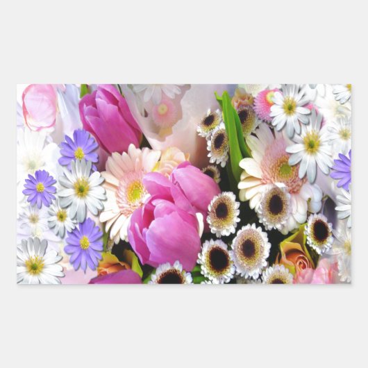 エイプリルブーケ 長方形シール (正面)
