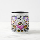 エイプリルブーケ# 2 to Mongram Ringer Mug マグカップ (中央)