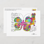 エイプリルマッカラムによるバタフライウィングス ポストカード (正面/裏面)