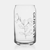 エイプリル誕生フラワースイートピーと名前をカスタムする ガラス缶 (正面)