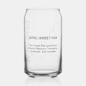 エイプリル誕生フラワースイートピーと名前をカスタムする ガラス缶 (裏面)