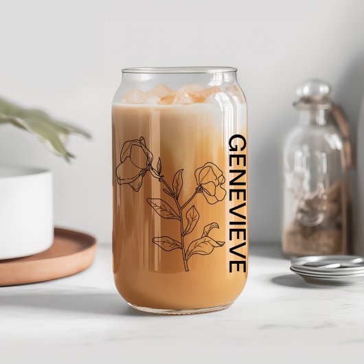 エイプリル誕生フラワースイートピーと名前をカスタムする ガラス缶