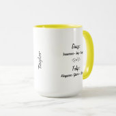 エイプリル誕生フラワーデイジーとチューリップ マグカップ (正面右)