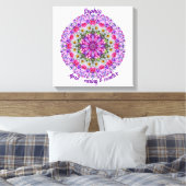 エイプリル誕生フラワーパーソナライズされたデイジーマンダラアート キャンバスプリント (インサイチュ (寝室))