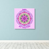 エイプリル誕生フラワーパーソナライズされたデイジーマンダラアート キャンバスプリント (インサイチュ (ウッドフロア))