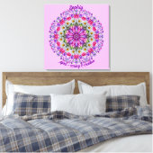 エイプリル誕生フラワーパーソナライズされたデイジーマンダラアート キャンバスプリント (インサイチュ (寝室))