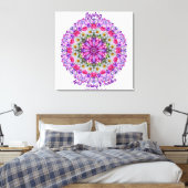 エイプリル誕生フラワーパーソナライズされたデイジーマンダラアート キャンバスプリント (インサイチュ (寝室))