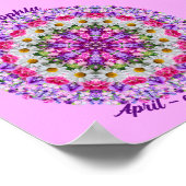 エイプリル誕生フラワーパーソナライズされた引用文キッズ子供部屋 ポスター (角)