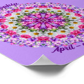 エイプリル誕生フラワーパーソナライズされた引用文キッズ子供部屋 ポスター (角)