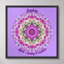 エイプリル誕生フラワーパーソナライズされた引用文キッズ子供部屋