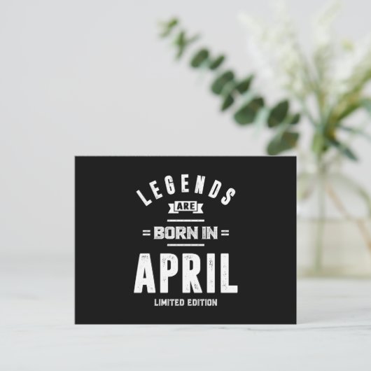 エイプリル誕生日ギフト生まれレジェンドは4月 ポストカード (スタンド正面)