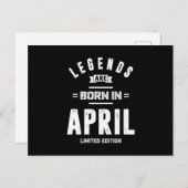 エイプリル誕生日ギフト生まれレジェンドは4月 ポストカード (正面/裏面)