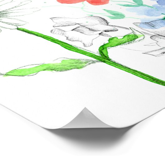 エイプリル誕生日スイートピアデイジー誕生月 ポスター (角)