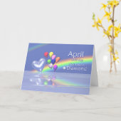 エイプリル誕生日ダイヤモンドハート カード (黄色い花)