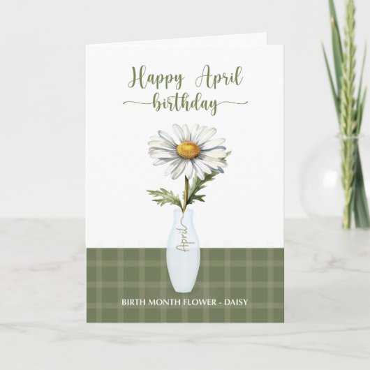 エイプリル誕生日デイジー誕生月花 カード (正面)