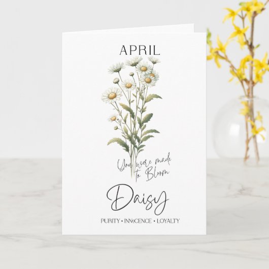 エイプリル誕生日誕生月花デイジー カード (黄色い花)