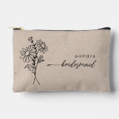 エイプリル誕生月フラワーブリッパーソナライズされたズメイド アクセサリーポーチ (正面)