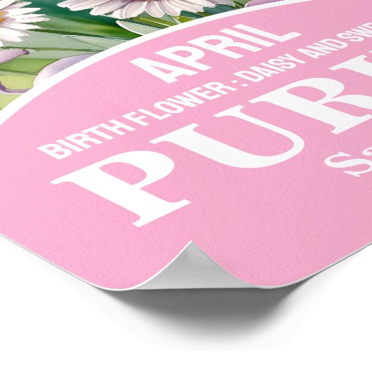 エイプリル誕生月花クリスチャンウォールアート ポスター (角)