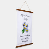 エイプリル誕生月花デイジーフレッシュとシンプル 吊り下げ型タペストリー (傾斜あり)