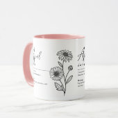 エイプリル誕生月花デイジーミニマル マグカップ (正面左)