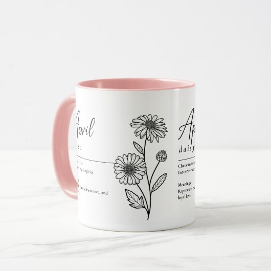 エイプリル誕生月花デイジーミニマル マグカップ (正面左)