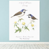 エイプリル誕生月花デイジー大切な誕生日 キャンバスプリント (インサイチュ (ウッドフロア))